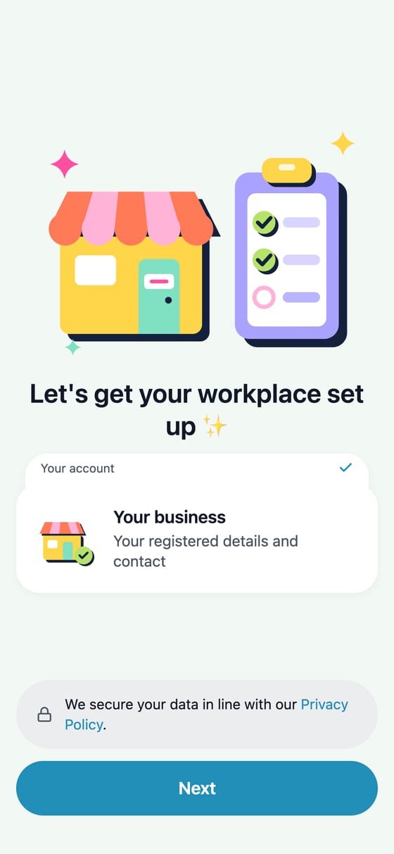 TempDash Business app: setting up a business