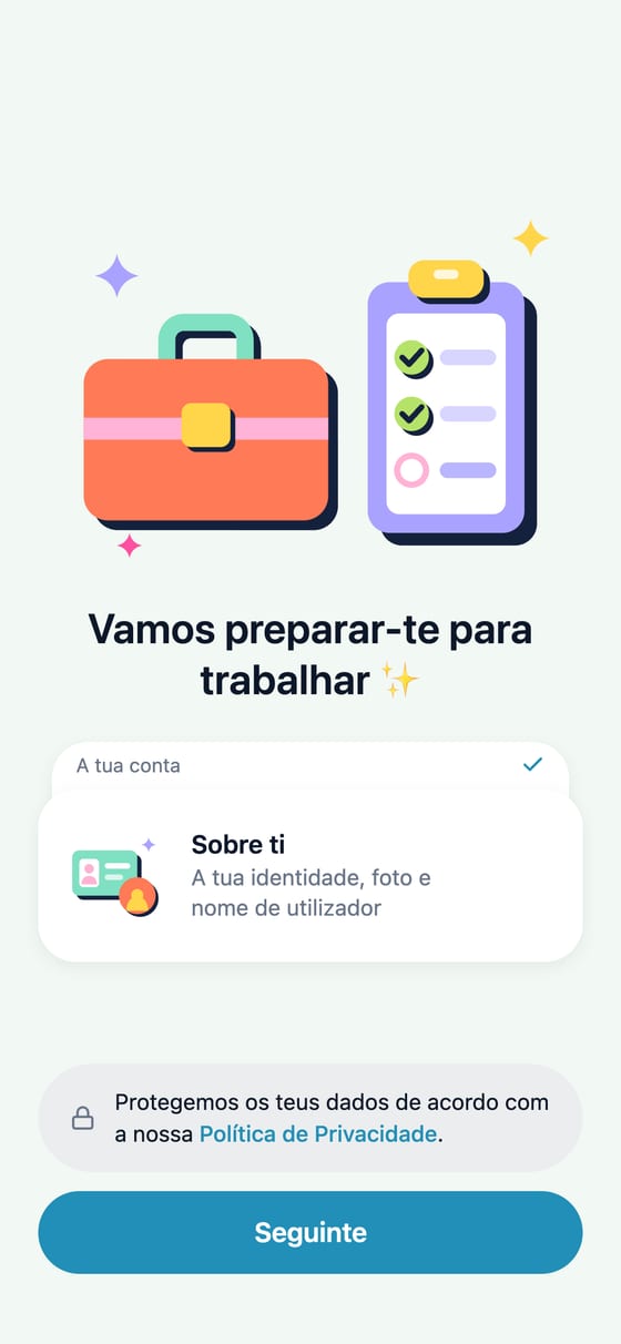 App TempDash: preparar tudo para trabalhar