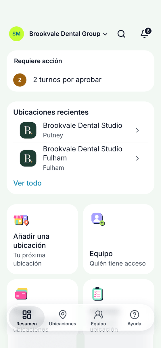 Tu negocio de un vistazo: lo que requiere acción y cada ubicación