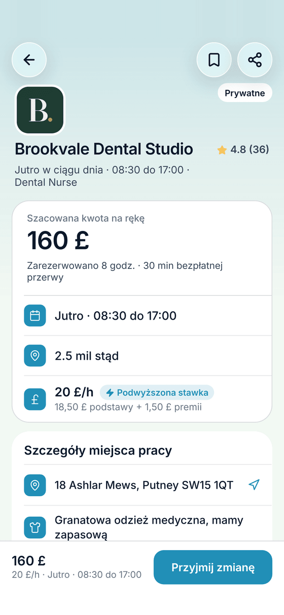 Aplikacja TempDash: oferta zmiany
