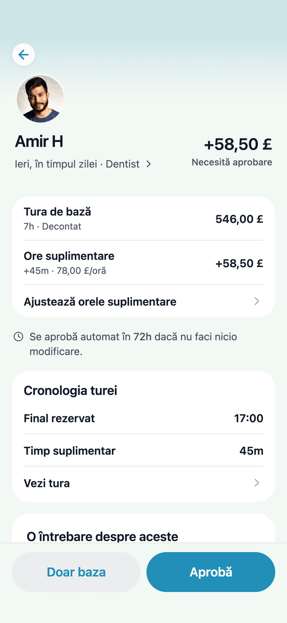Aplicația TempDash Business: o foaie de pontaj gata de aprobat