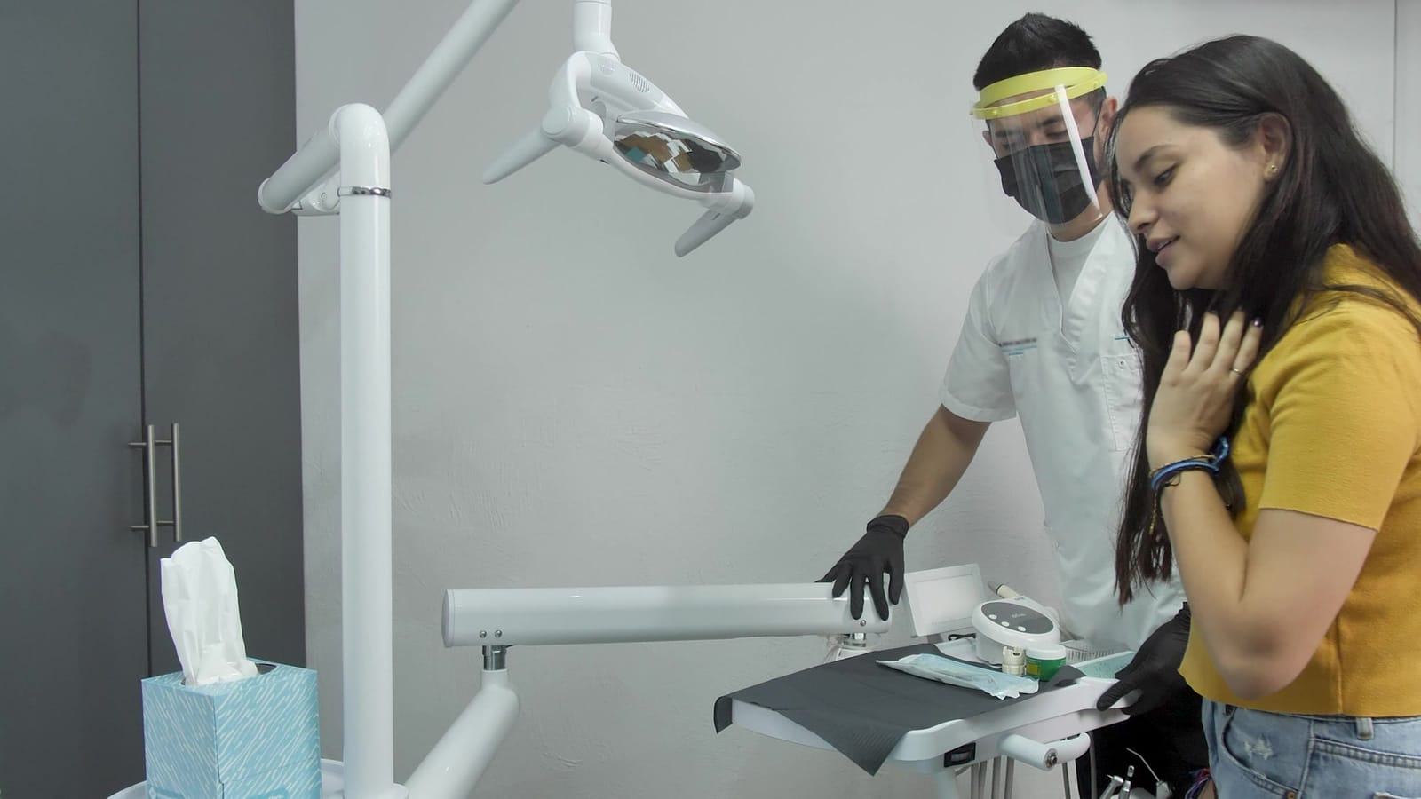 A patient arriving at a dental practice